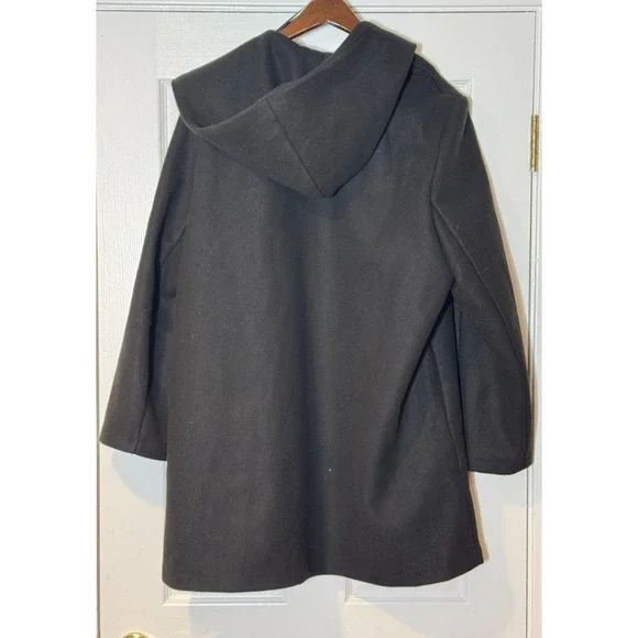 Love Tree Black Fleece Hooded Wrap Coat Women's Plus 3X - BELT MISSING - Picture 3 of 8
